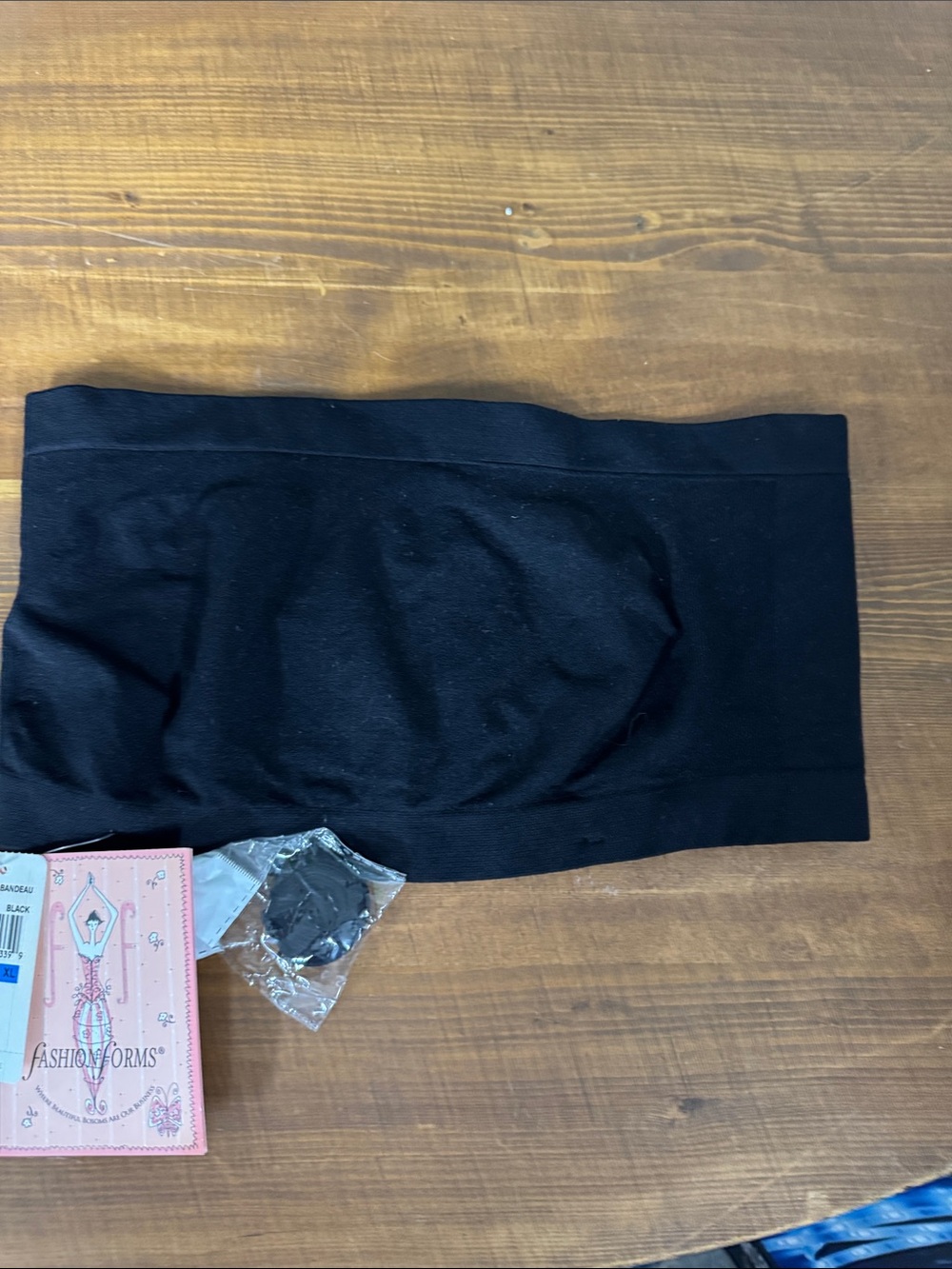 Black Seamless Strapless Bandeau Top